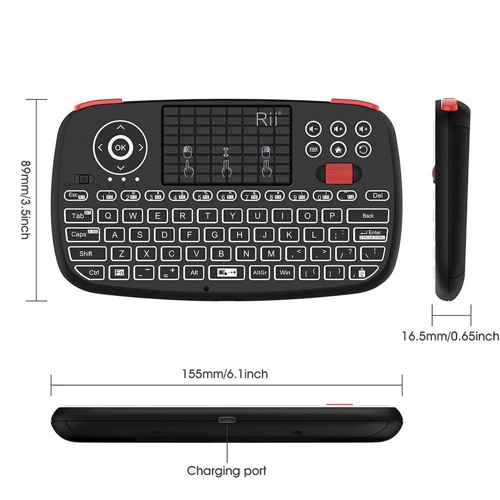 I4 Mini Wireless Keyboard with Touchpad