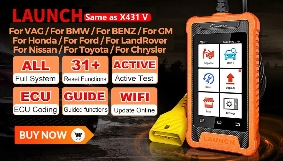 Scanner OBD2 LAUNCH X431 Creader Elite pentru Mercedes, sistem complet