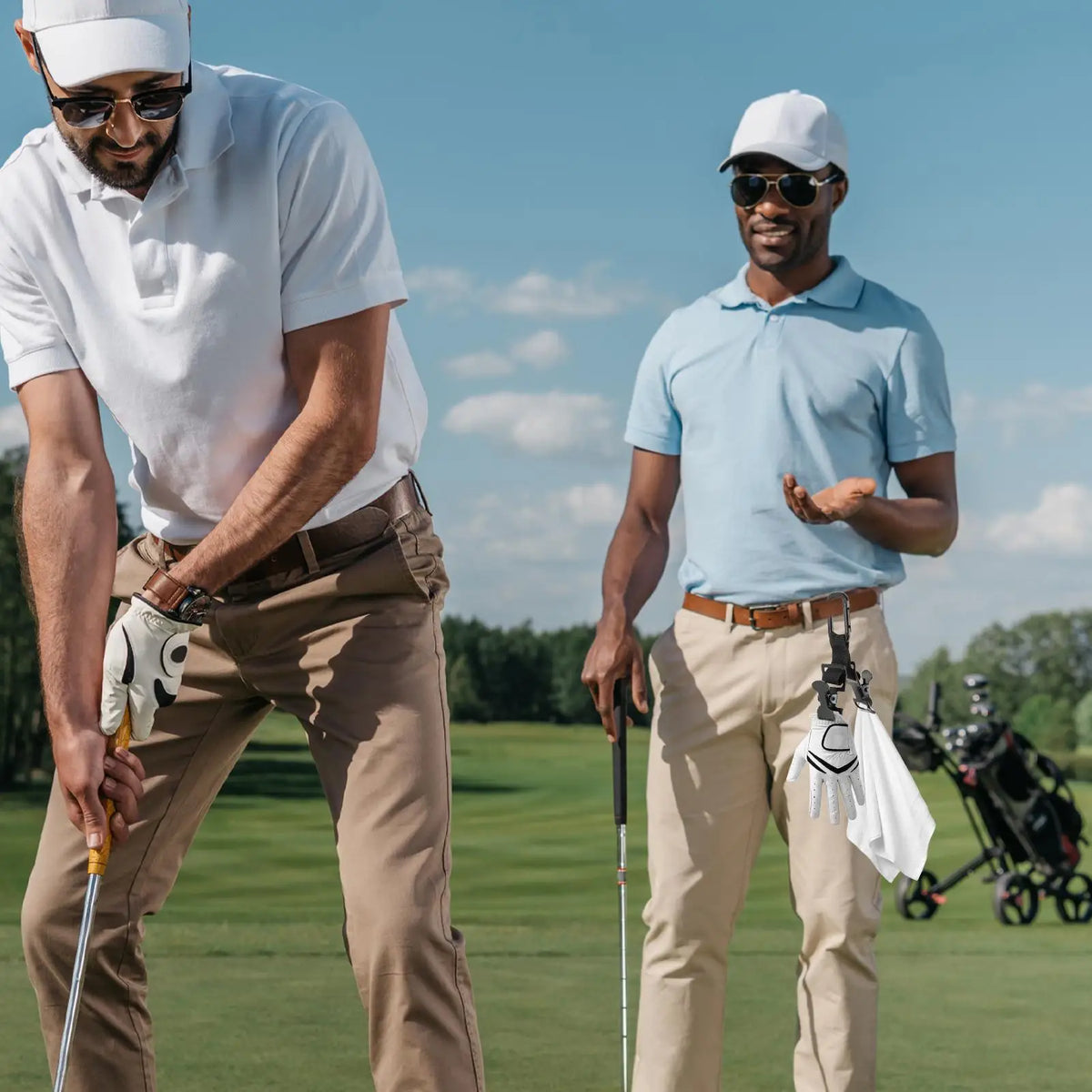 Clip para guante y toalla de golf con doble agarre