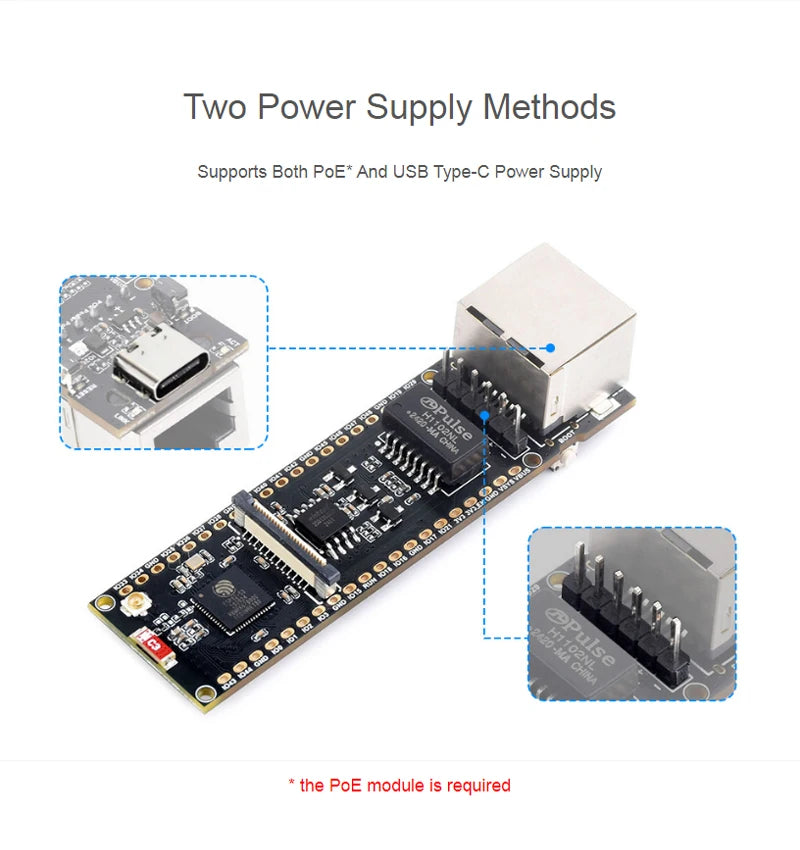 ESP32-S3 Ethernet-ontwikkelbord opties