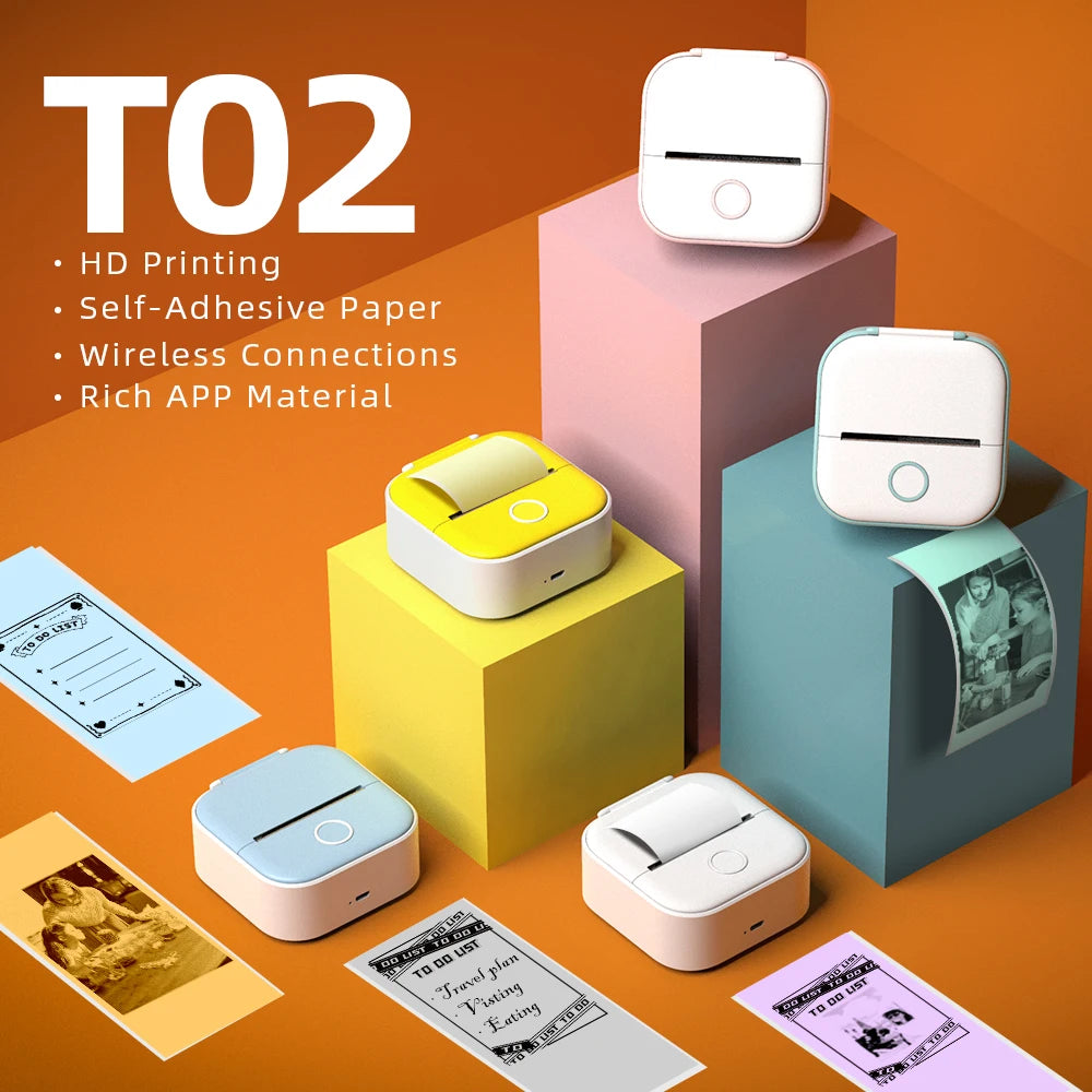 Mini drukarka termiczna Bluetooth Phomemo T02, 53 mm