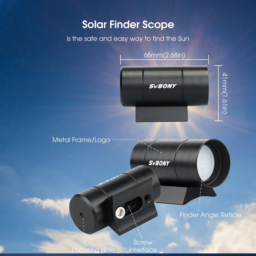 Encontrador de posição solar para montagens de telescópio