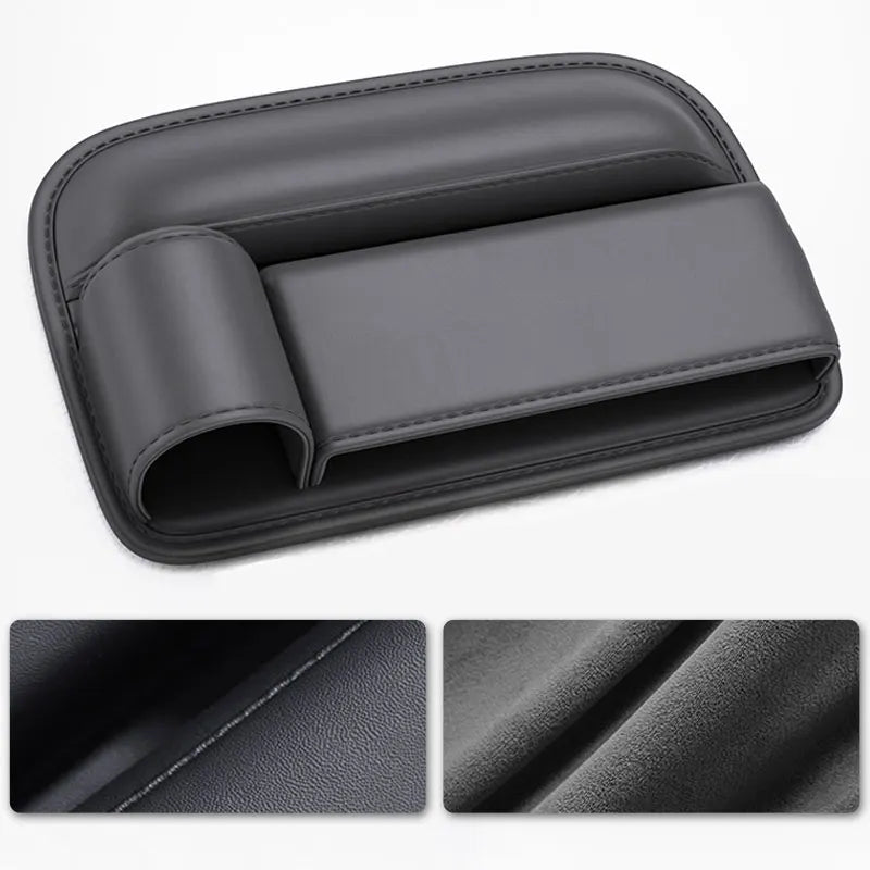 SEAMETAL Car Seat Gap Organizer with Cup Holder Wear-Resistant PU Leather Center Console Storage Bag Universal Seat Gap Filler