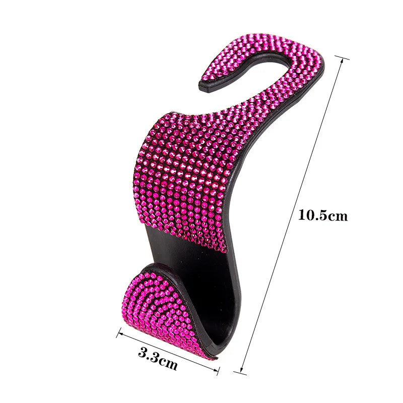Rhinestone Car Seat Back Hook Hanger for Daily Vehicle Storage