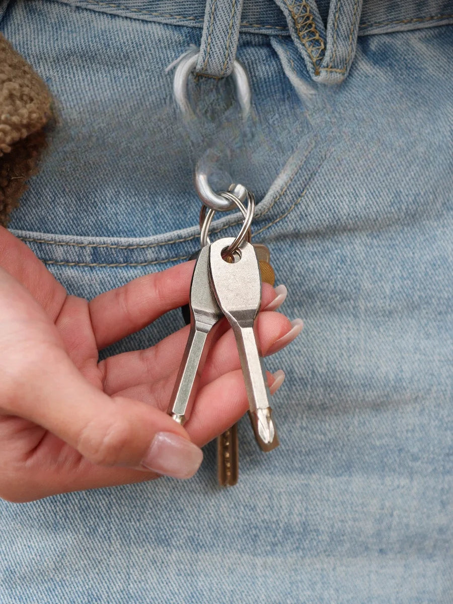 Keyring Slotted and Phillips Screwdriver Tool