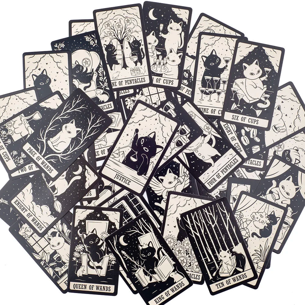 78 Card Deck Kitten Tarot Oracle Card Fate Divination Leisure Entertainment Family gatherings Tarot Card Game 