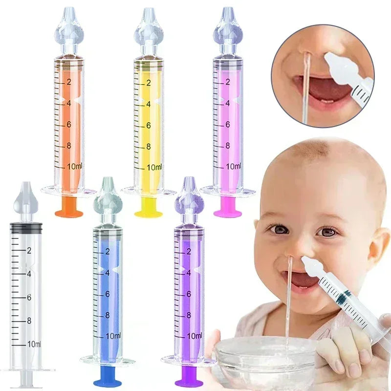 Silicone Baby Nasal Aspirator Syringe Baby Nose Cleaner Kids Rhinitis Nasal Washer Reusable Nasal Irrigator Washing for Children 