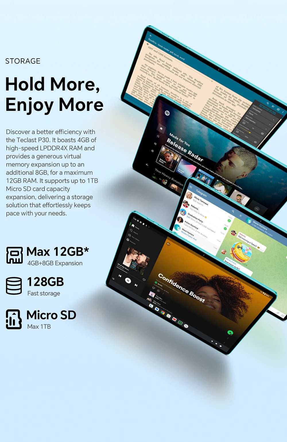 Teclast P30 Tablet Android 14 con Display IPS da 10,1"