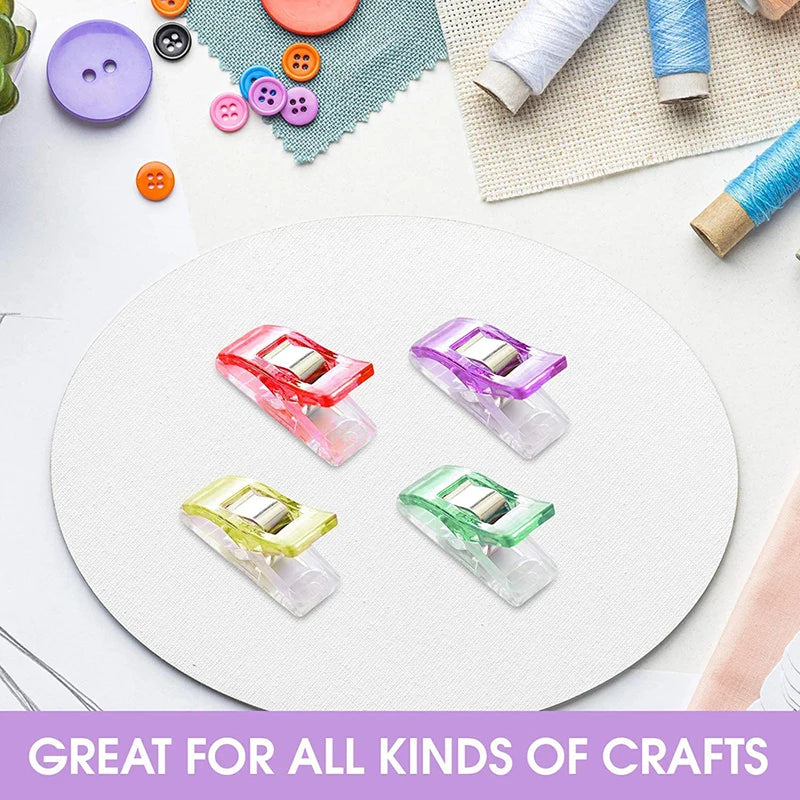 50PCS Sewing Clips Colorful Clips Multipurpose Plastic Craft Crocheting Knitting Safety Clothing Clips Color Binding Clips Paper 