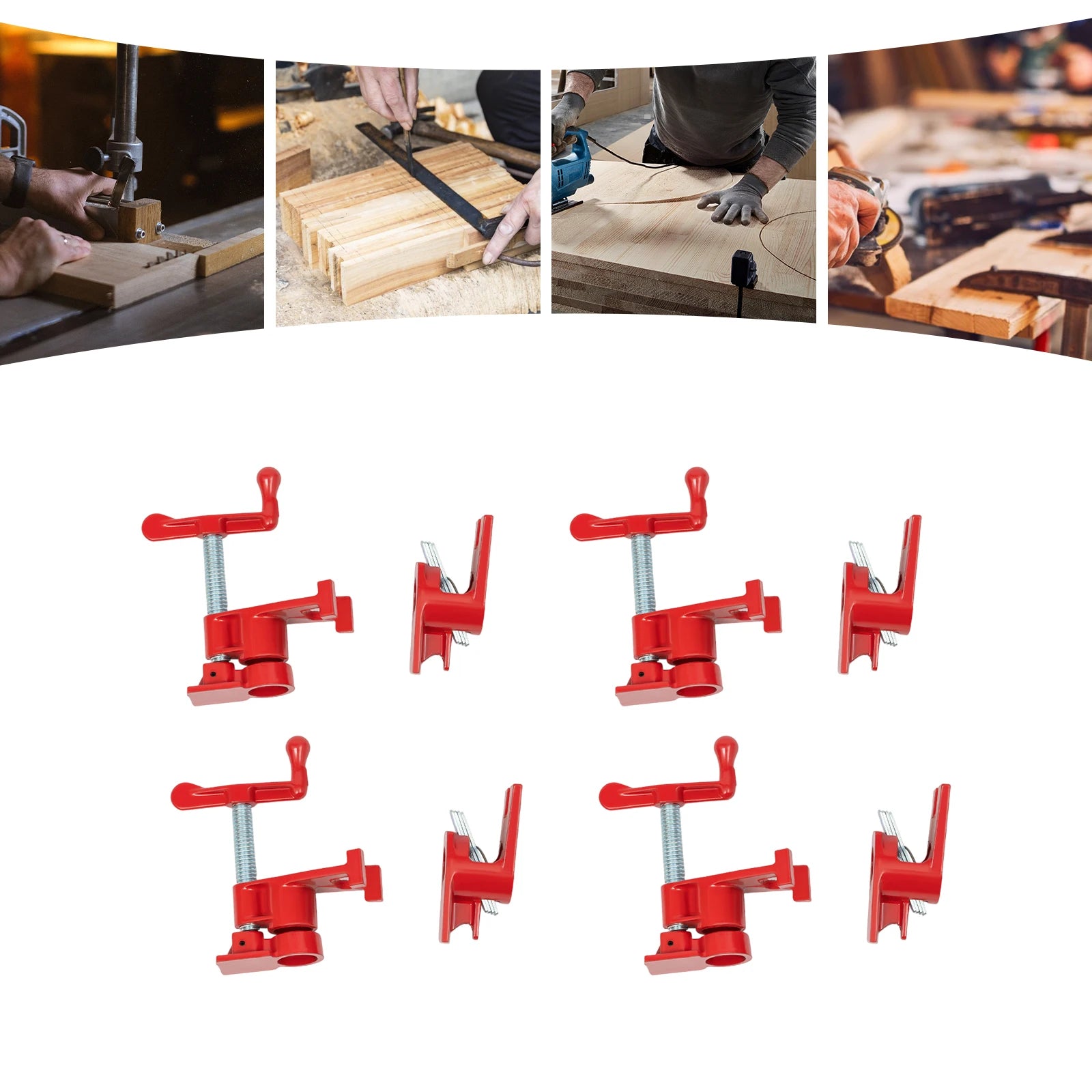 4-Pack 3/4 Inch Wood Gluing Pipe Clamp Set