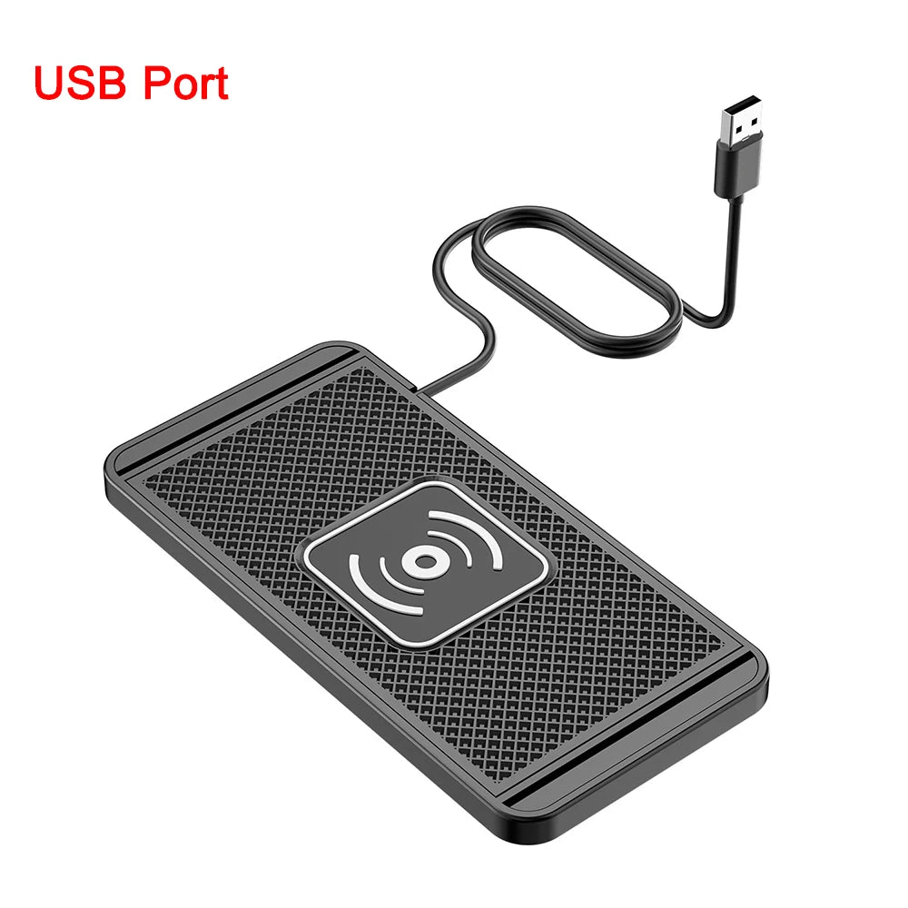 Car Wireless Charger for Iphone 16 15 15 Pro Max 14 13 12 X Samsung S24 S23 Wireless Car Charger Silicone Pad Stand Fast Charger 