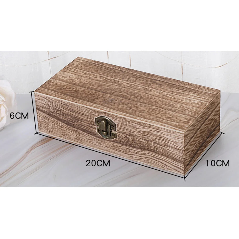 Rectangular Wooden Keepsake Box with Clasp