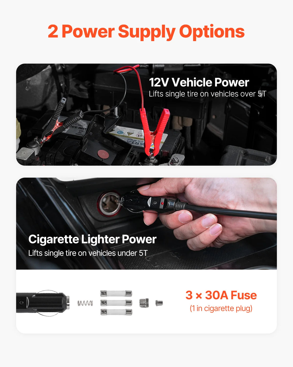 5T Electric Car Jack Kit with Impact Wrench, LED & Inflator