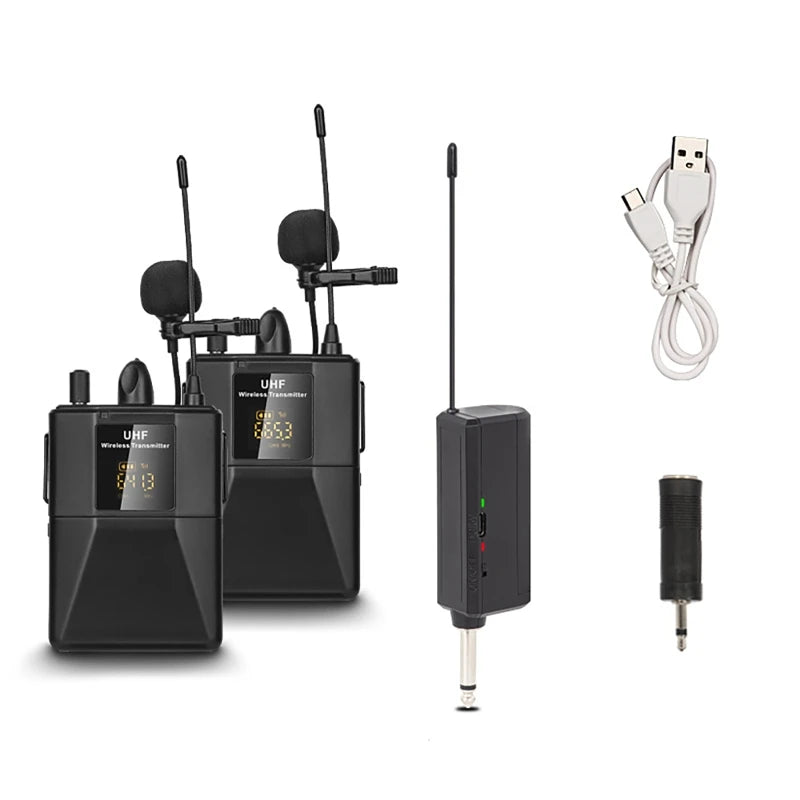 Microfone de lapela sem fios com auricular para ensino