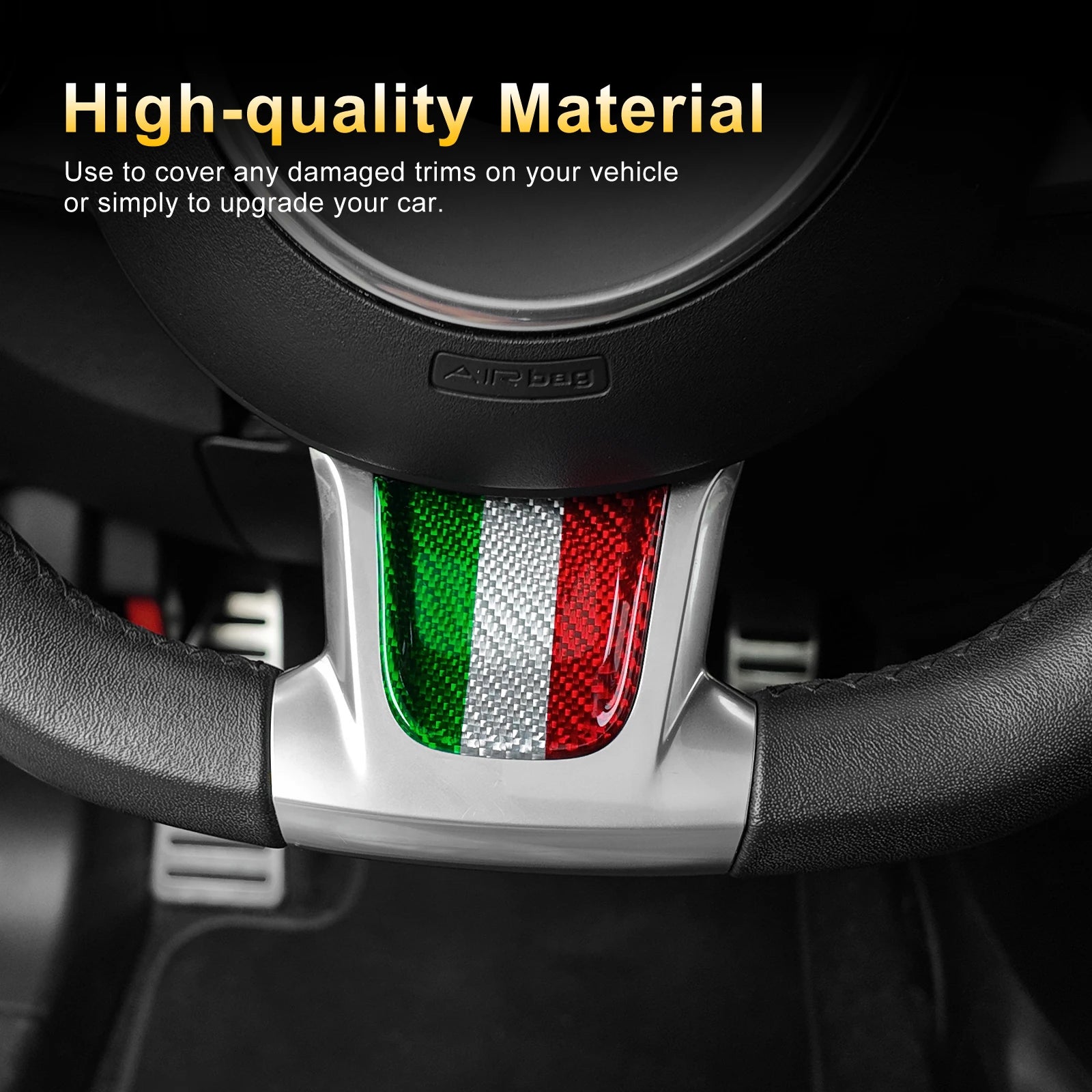 Carbon Fiber Steering Wheel Bottom Sticker for Fiat 500 Abarth