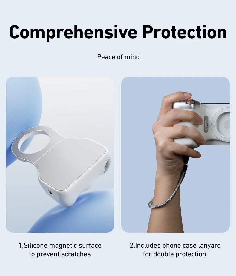 TELESIN Manyetik Telefon Kamera El Tutacağı Uzaktan Kumandalı