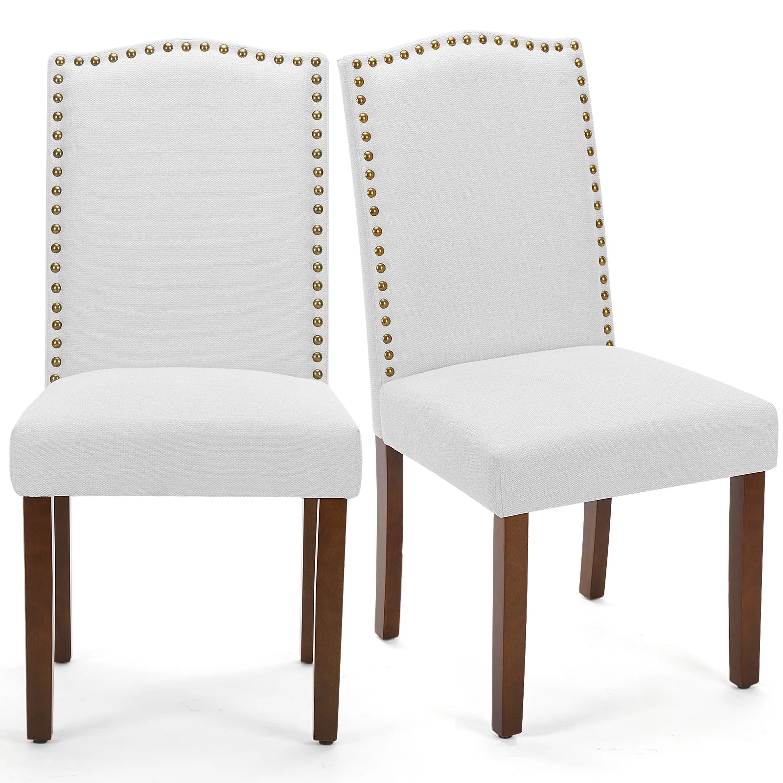 Upholstered Dining Chairs Set of 2 with Padded Backrest Cushion