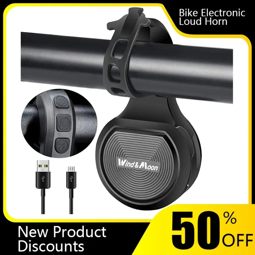 USB Rechargeable Bicycle Horn and Alarm