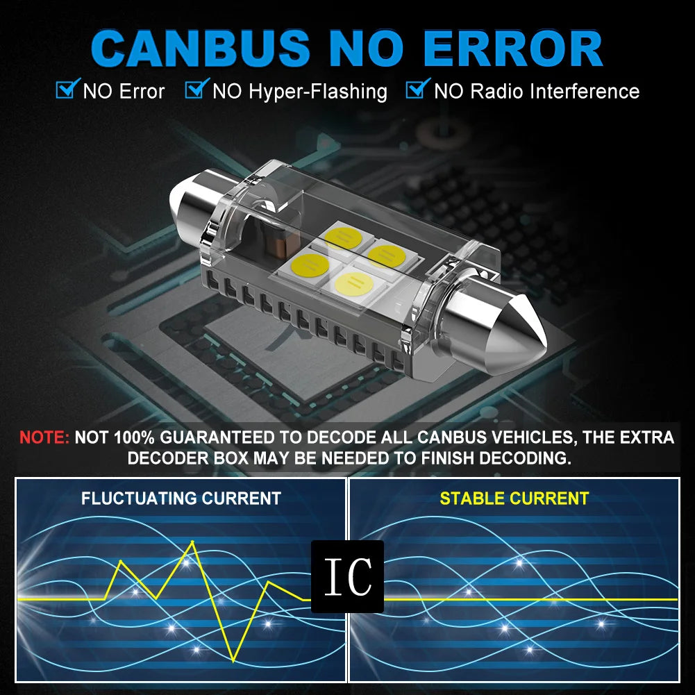 NAO C5W LED CANBUS без грешки Фестун 31mm 36mm 39mm 41mm 12V 3030 SMD C10W за вътрешно осветление на автомобил, четене, лампа за регистрационен номер