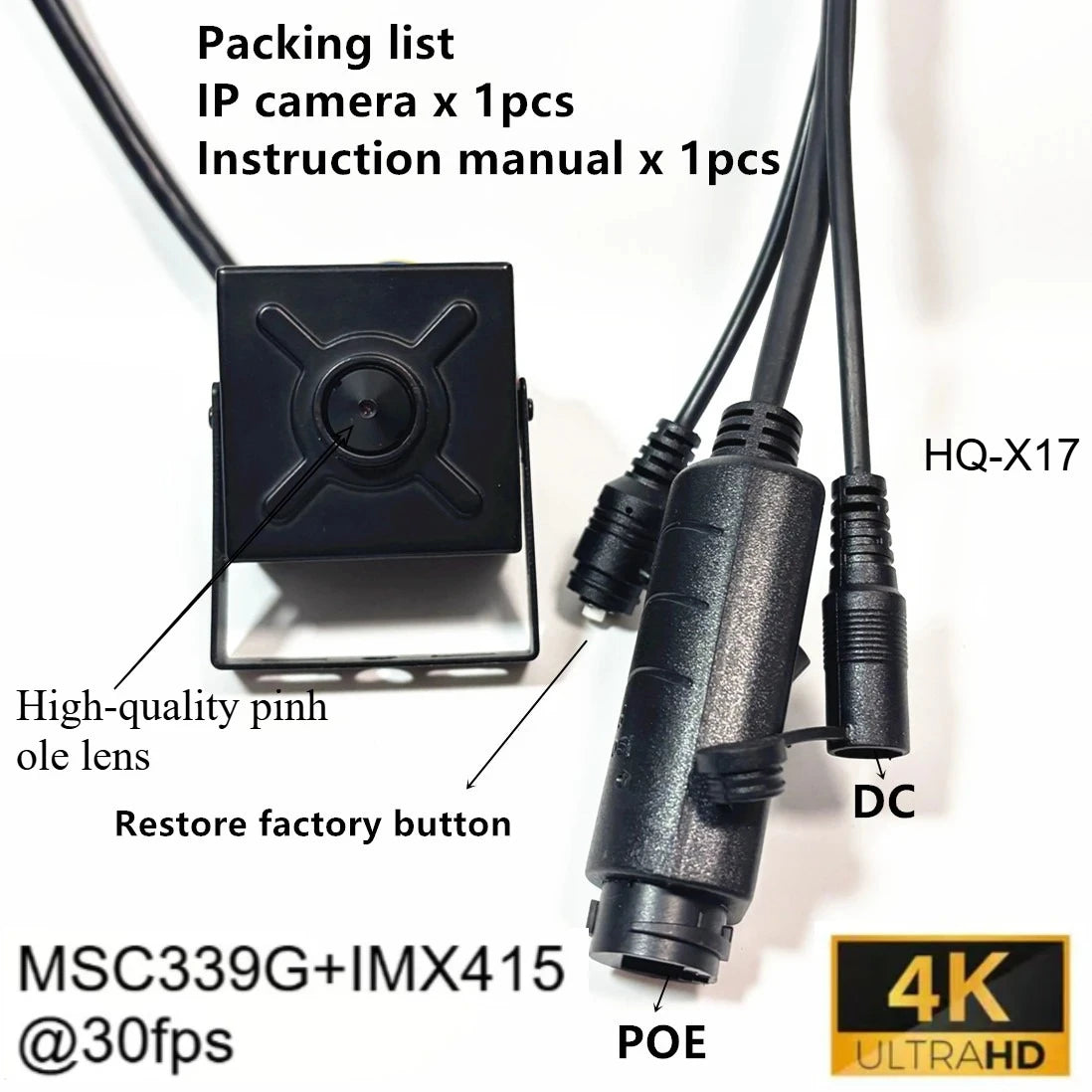 Mini-IP-Kamera 12MP PoE Audio Menschenerkennung