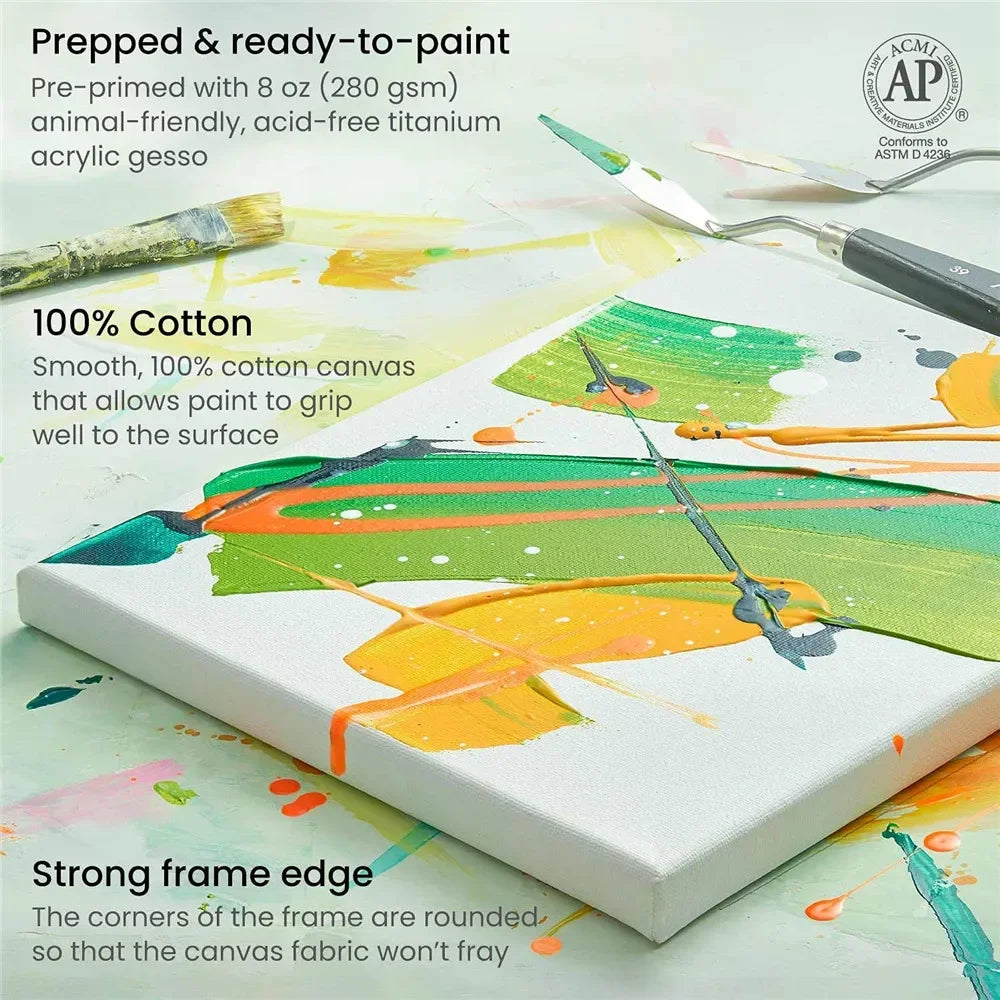 Pack of 4 White Square Artist Canvas Boards