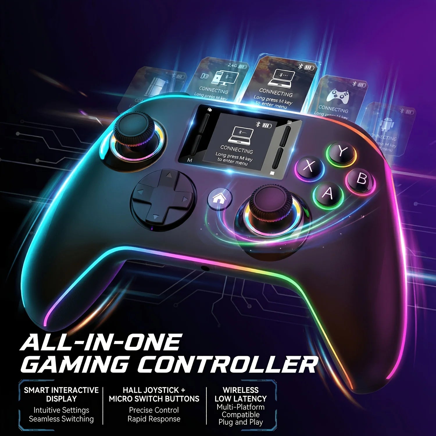 Wireless Gaming Controller with Interactive Screen