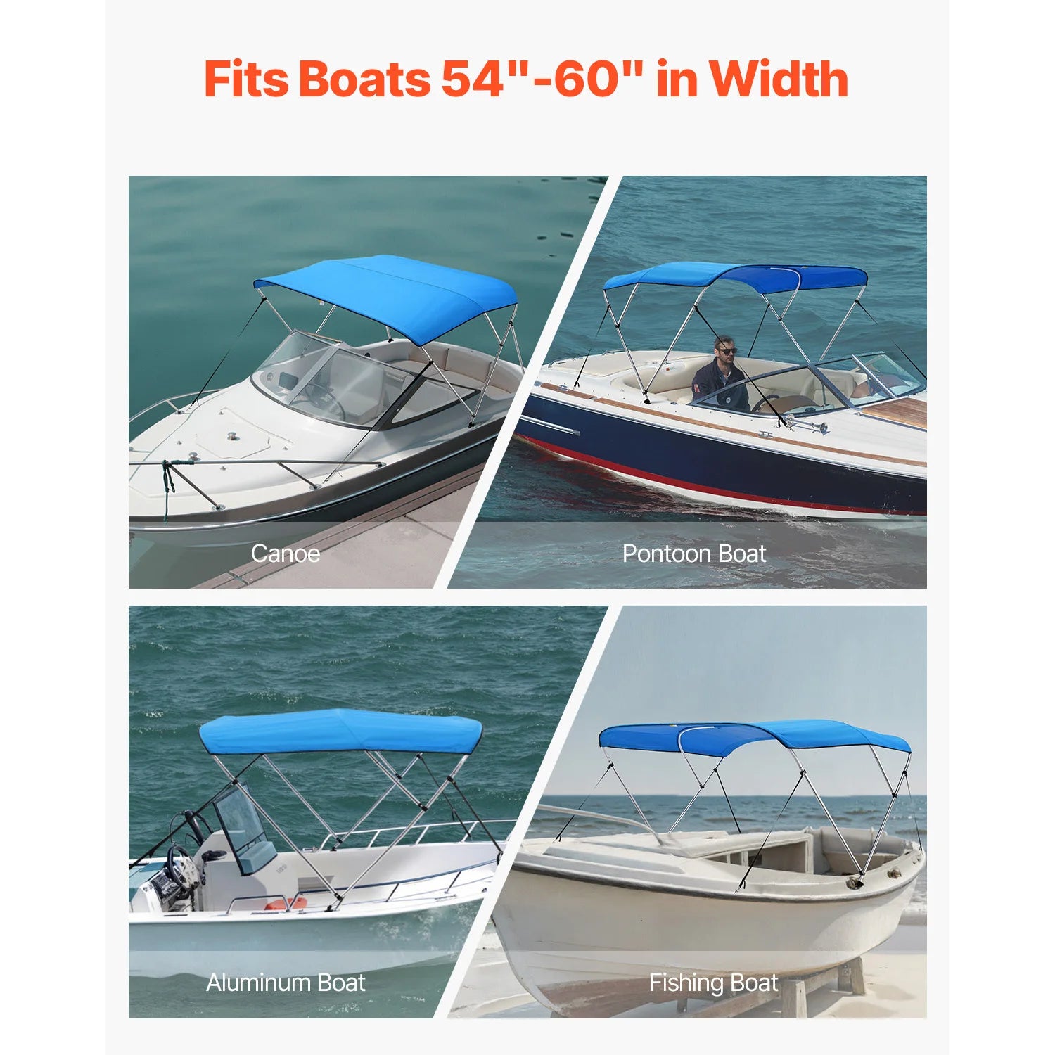 3-Bogen-Boot-Bimini-Top 600D wasserdichtes Sonnenschutzdach
