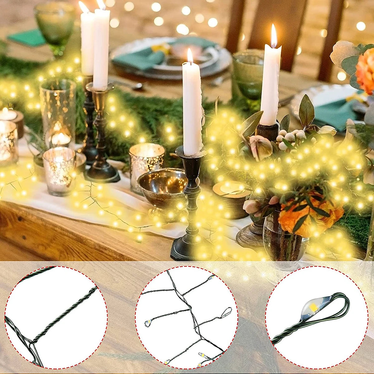 Warm White Battery LED String Lights, 3m or 6m