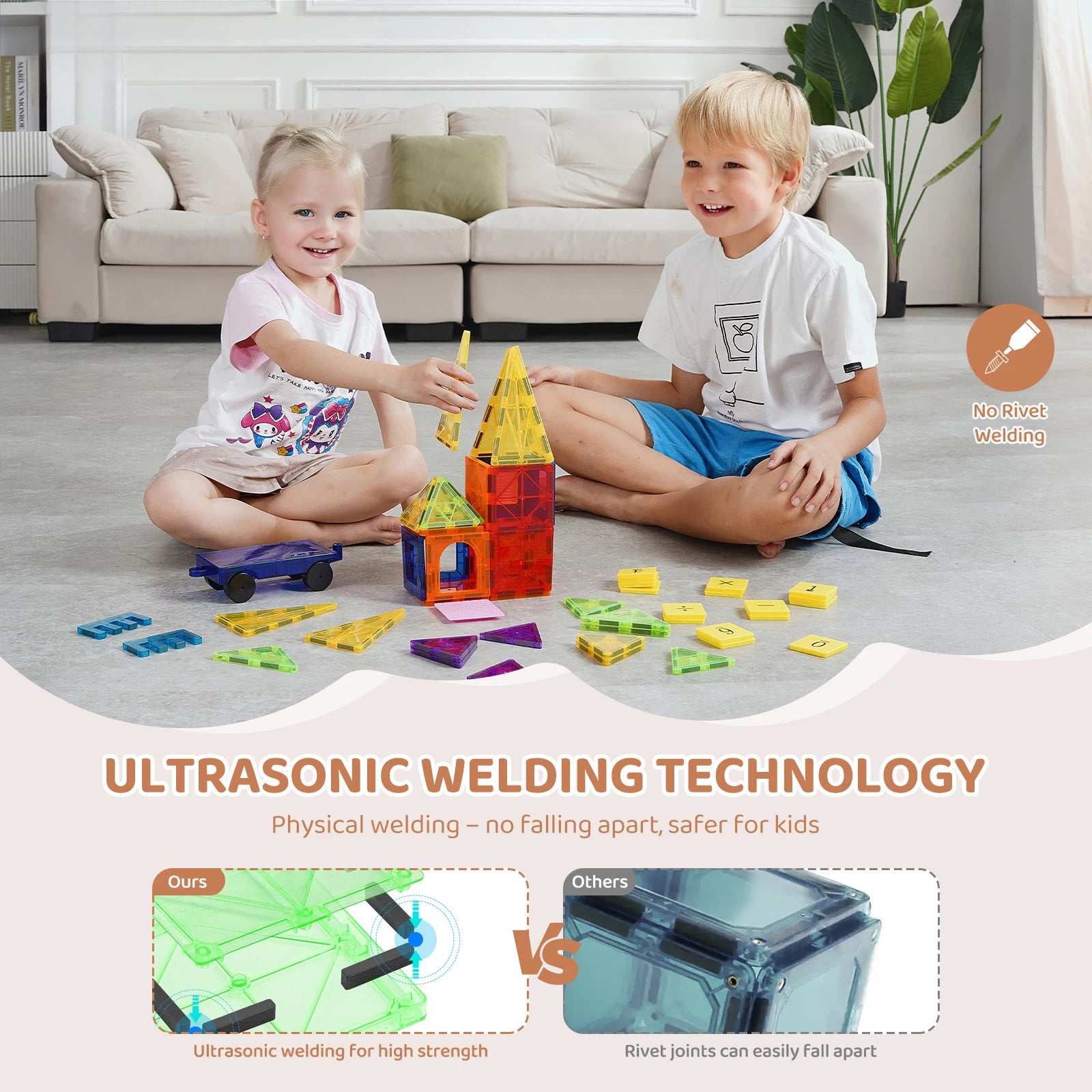 55-teiliges magnetisches Bausteine-Set für kreatives Lernen und Spielen