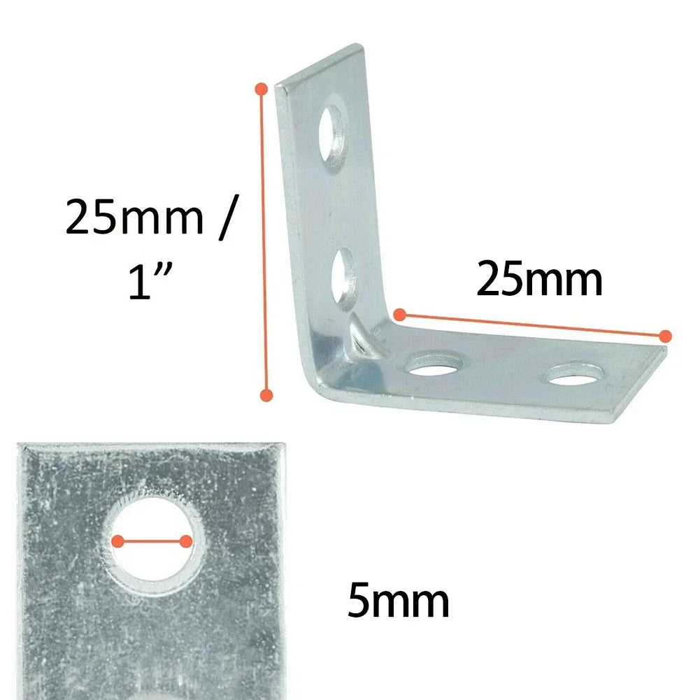 12-Piece L-Shaped Corner Brackets, 15 x 25 x 25 mm