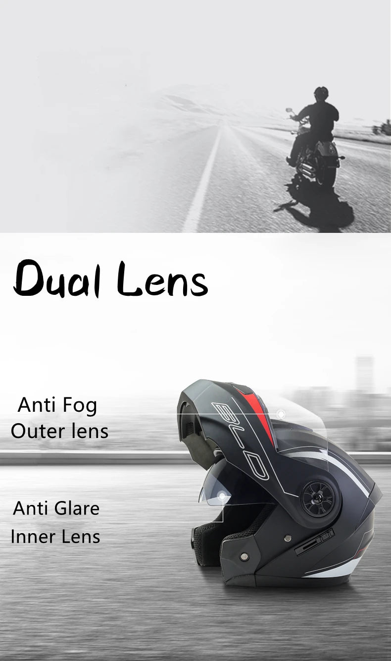 Binoclu/Bizant dual pentru bărbați/femei, cască de Moto, motocros, modular, Flip Up, personalizată, Cască integrală