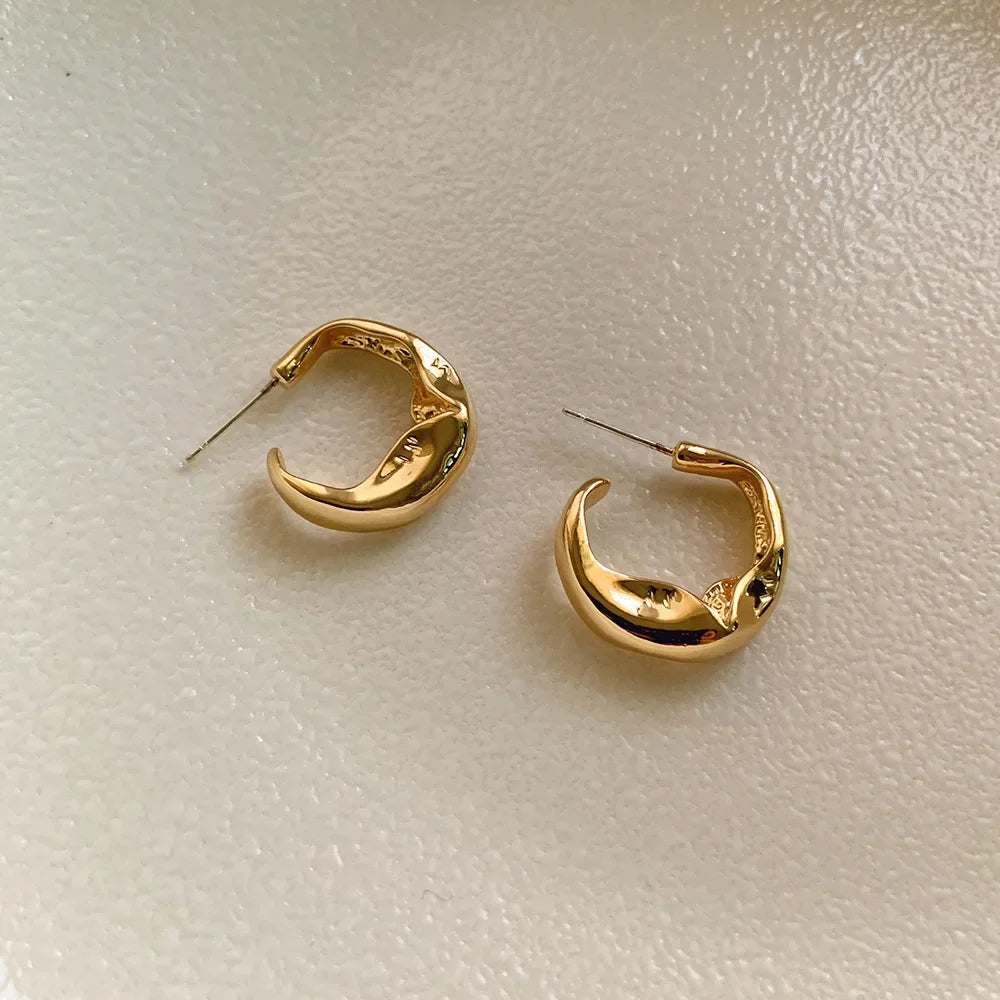 Retro Geometric Hoop Earrings for Women
