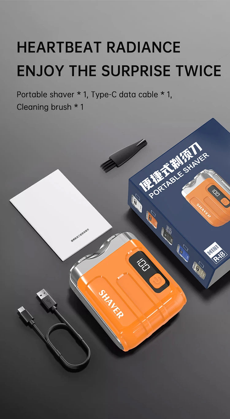 Mini elektrische scheerapparaat met dubbele messen en digitaal display