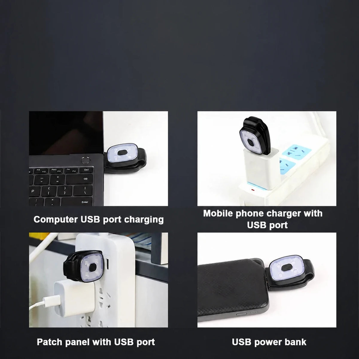 Genopladelig USB-LED-lampe med clips