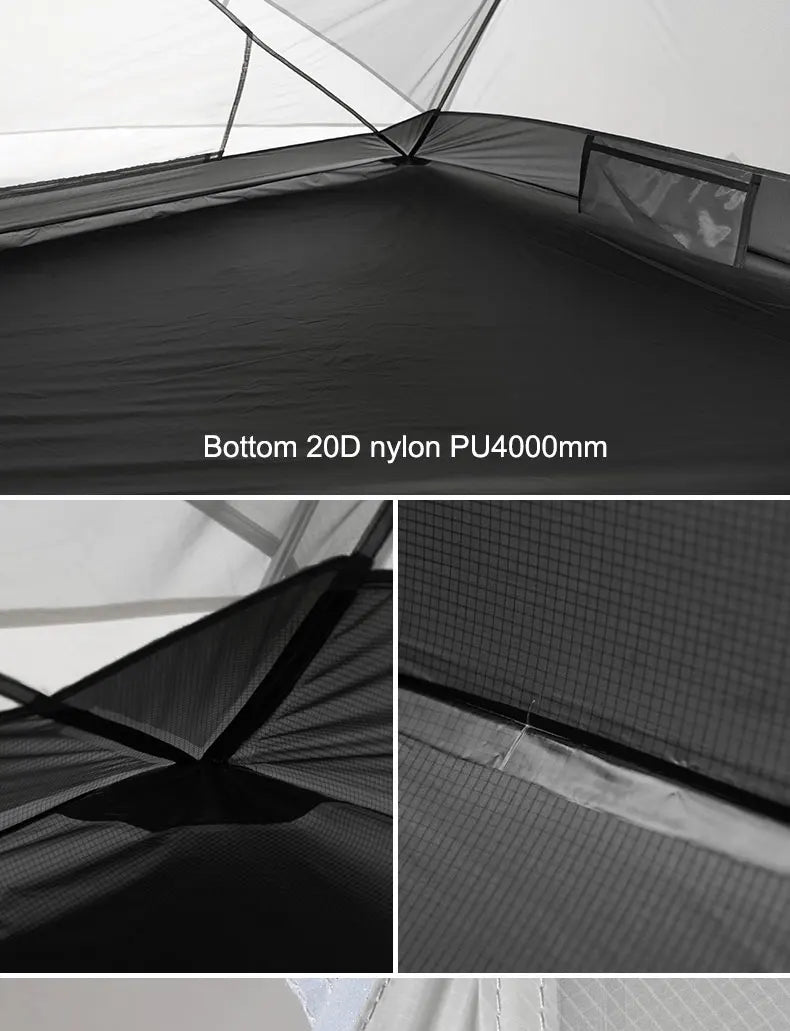 Ultralight 2-Person Waterproof Trekking Tent 20D Nylon 1.8kg