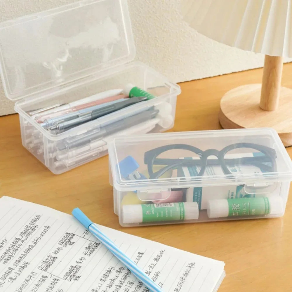 White Plastic Lidded Storage Box