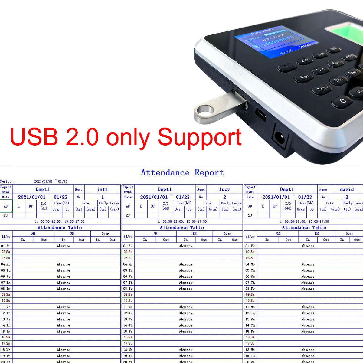 C302 Fingerprint Attendance Clock with Backup Battery