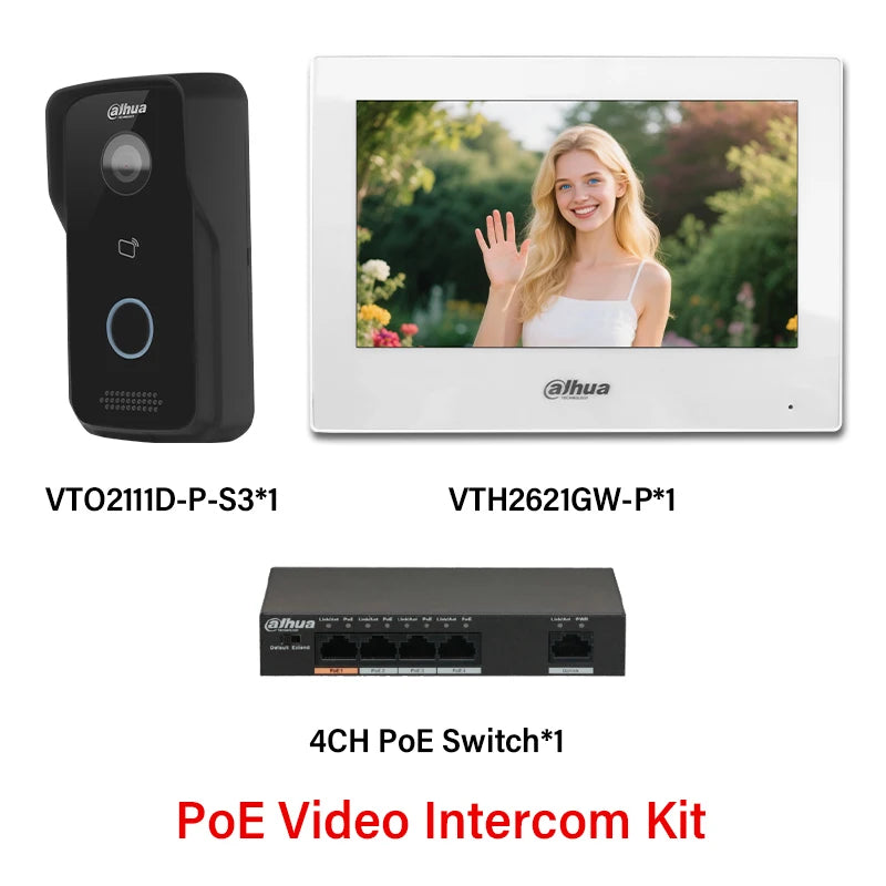 Dahua 2MP Doorbell Camera VTO2111D-P-S3 IP Video Intercom Supports Card APP Unlock PoE Full Digital  H.265 2025 Latest Version 
