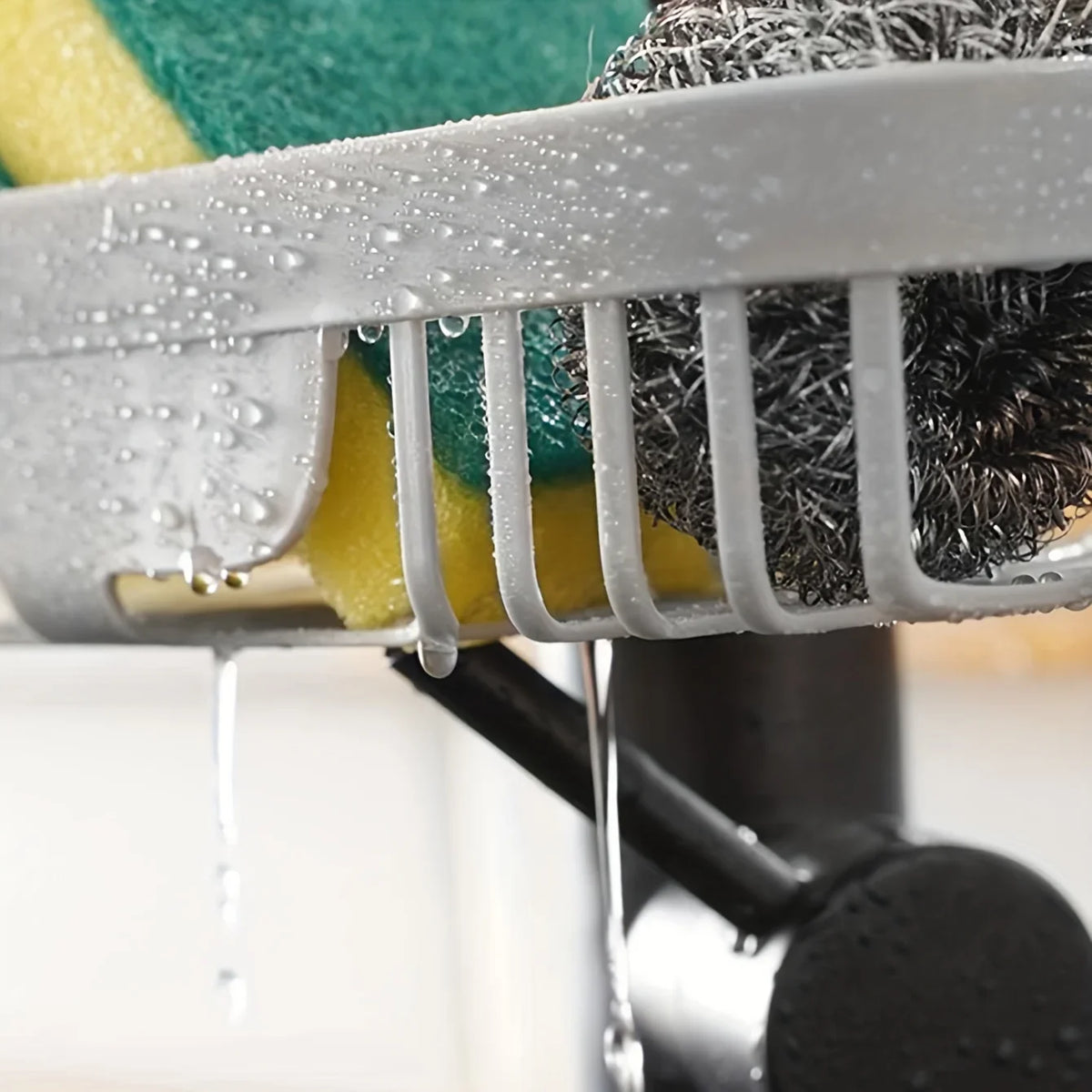 Clamp-On Tap Sponge Rack, Grey