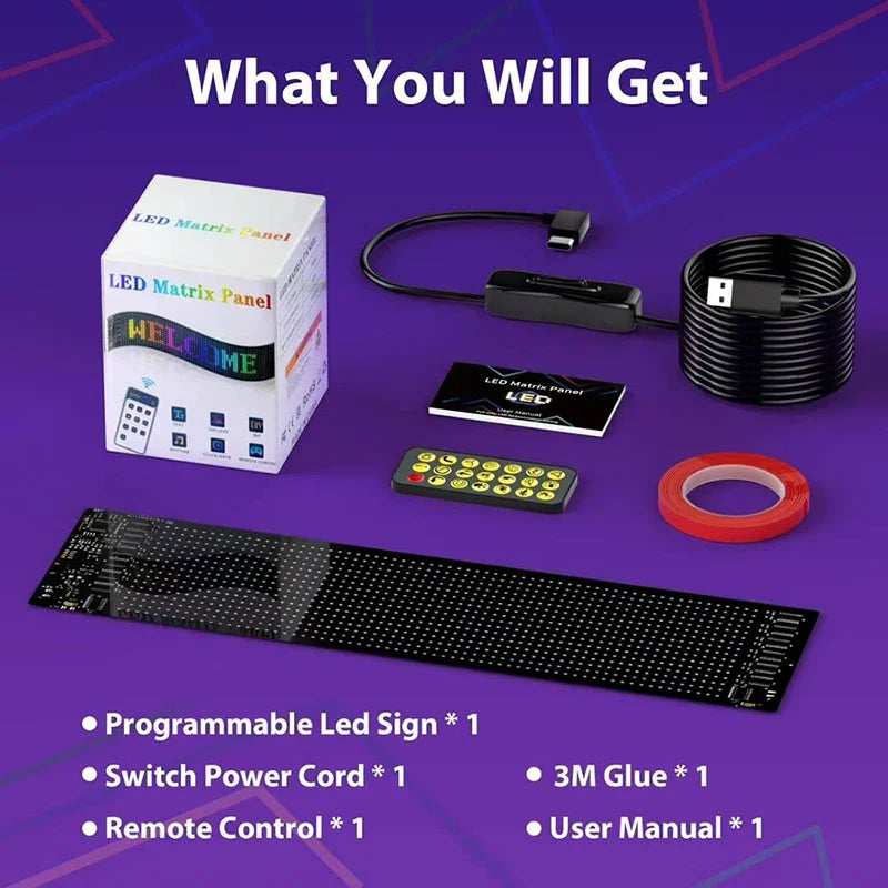 Painel de matriz RGB LED programável flexível