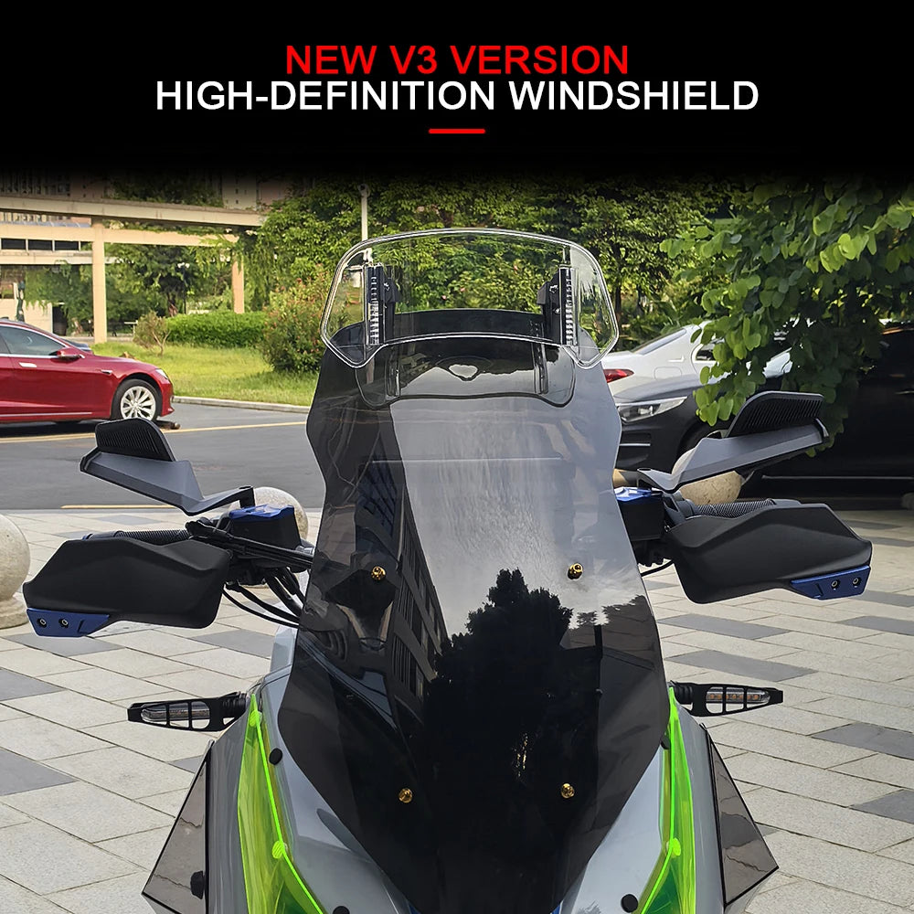 Universal Motorcycle Windshield Extension Adjustable Spoiler Clamp-On Windscreen Deflector For BMW KAWASAKI YAMAHA HONDA SUZUKI 