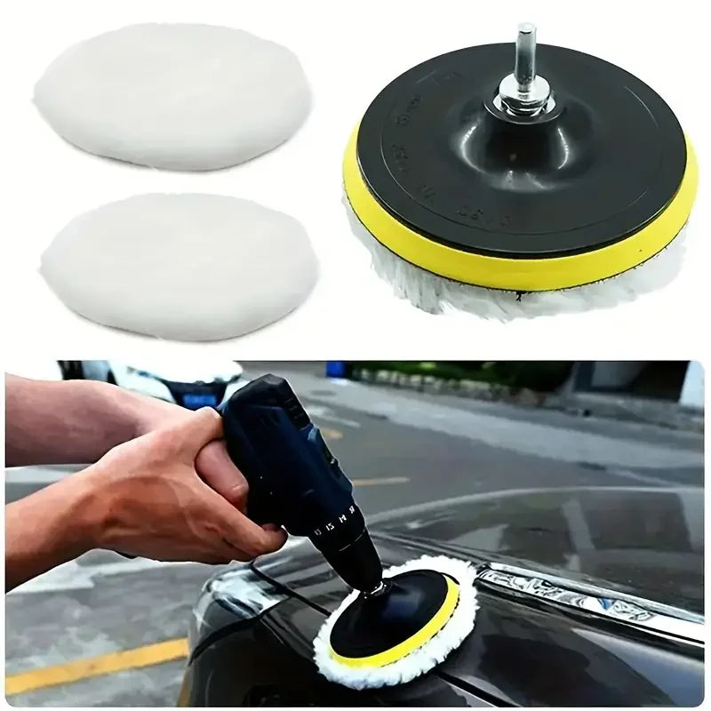 Conjunto de discos de polimento de 6 polegadas com adaptador para berbequim, 4 peças