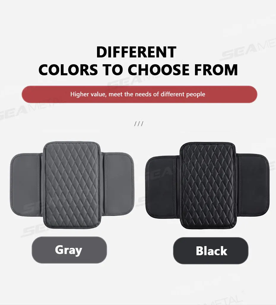 Universal Car Armrest Box Cover with Storage Pockets