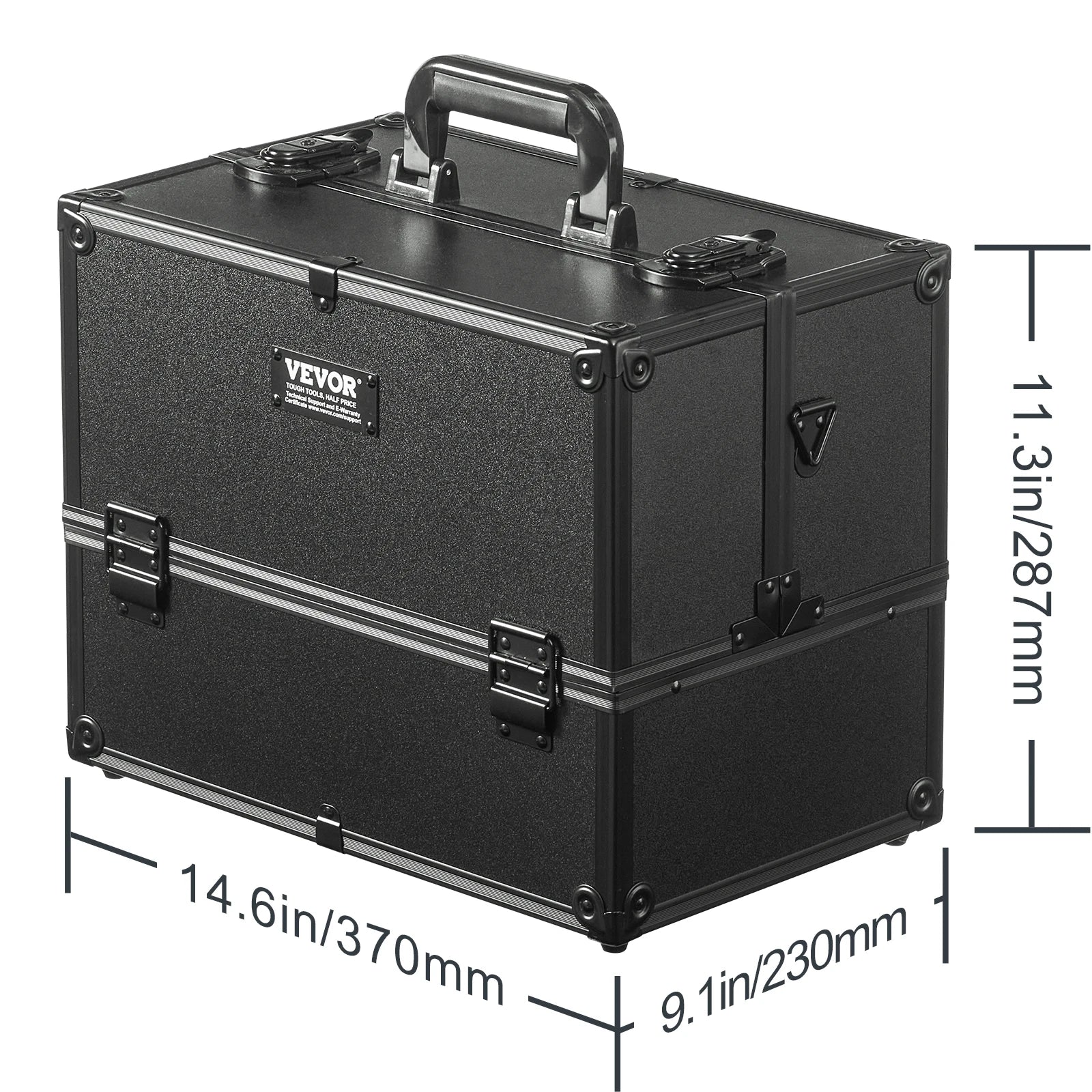 SucceBuy Professional Makeup Train Case Aluminum Cosmetic Case Workbench With Supporting Legs Rolling Makeup Case Extra Large