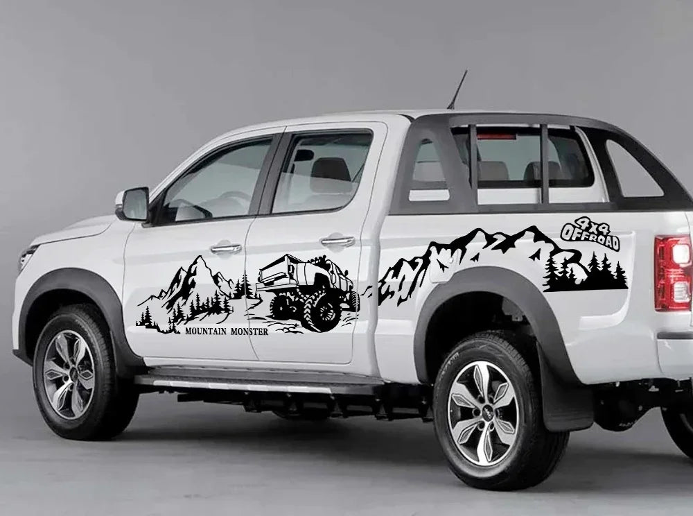 Car Sticker 4X4 Off Road Mountain Decal For Ford F150 Toyota Hilux Isuzu Dmax Dodge RAM Chevrolet Silverado Auto Accessories