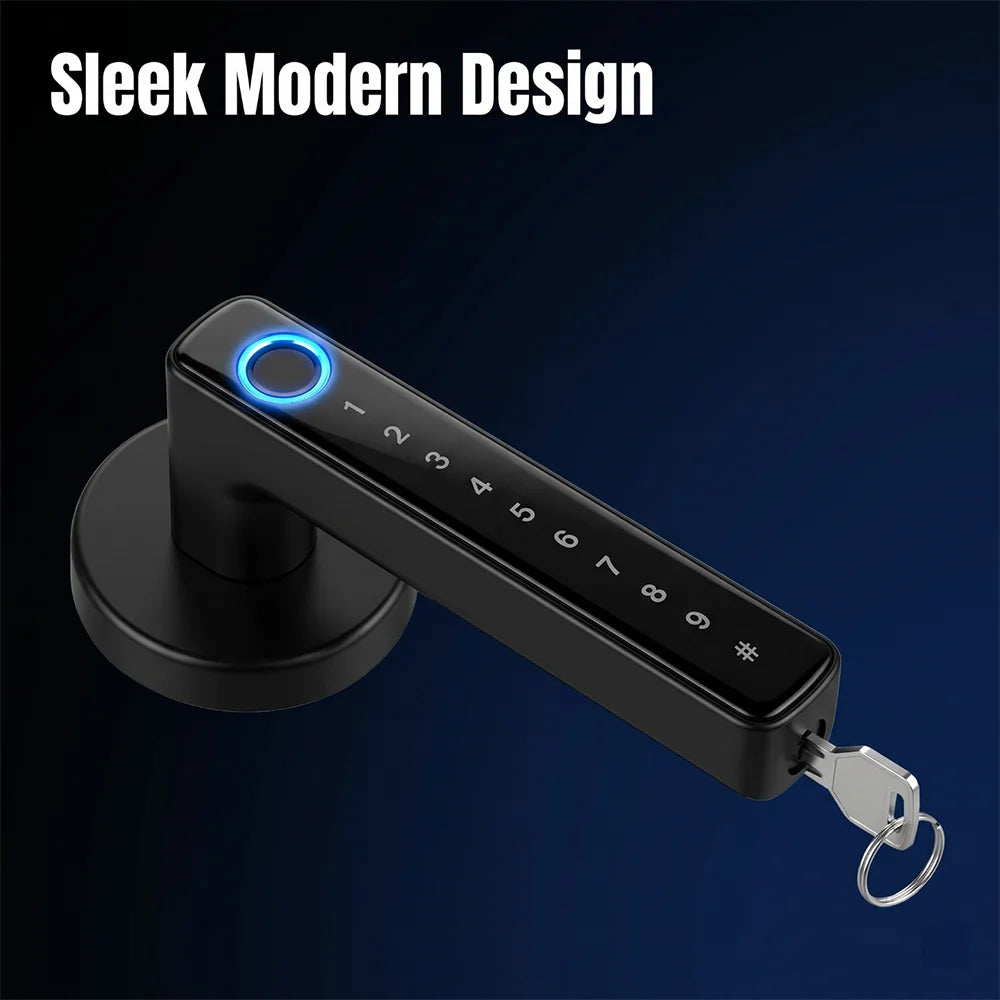 Smart Fingerprint Lever Lock with Password, IC Card and Key