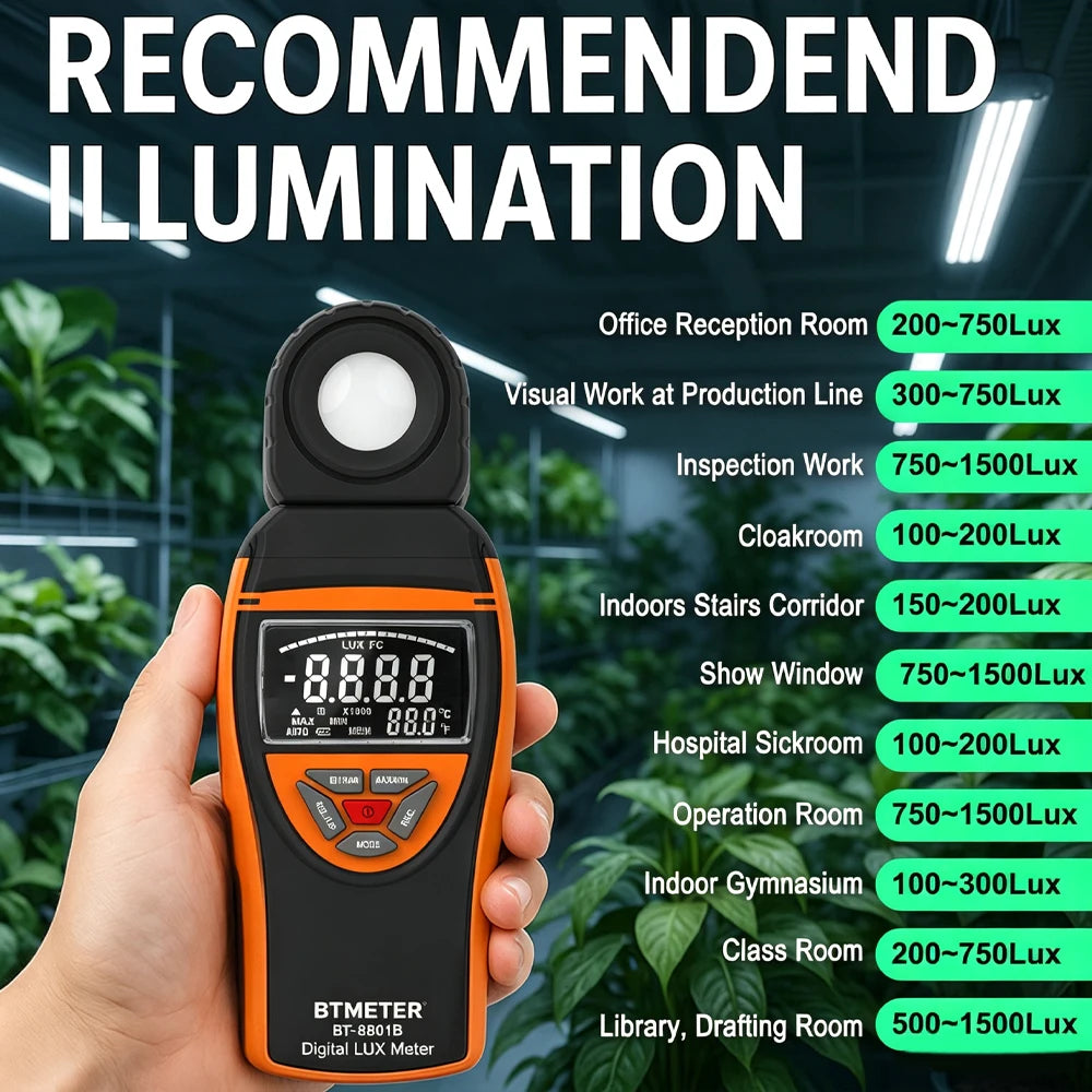 8801B Digital Light Meter with Rotating Sensor