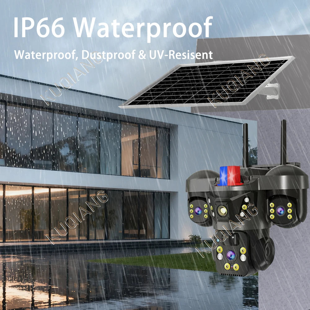 15MP Triple Lens Solar Security Camera with 360° Tracking