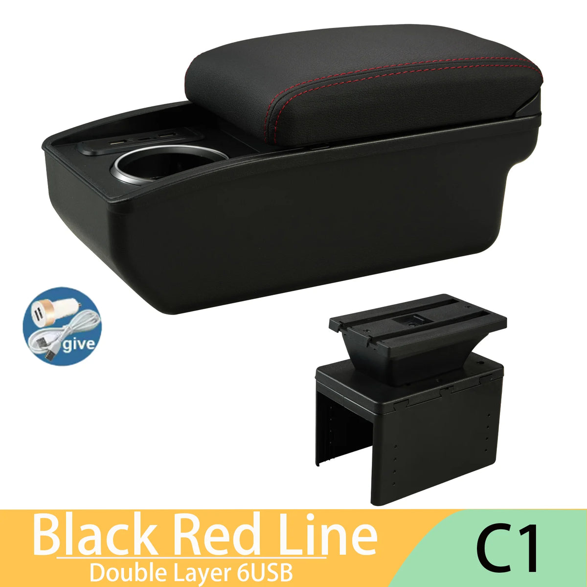 Universal Car Armrest Universal Model Armrest Box Central Storage Box Dedicated Cup Holder Retrofit Parts Interior Accessories