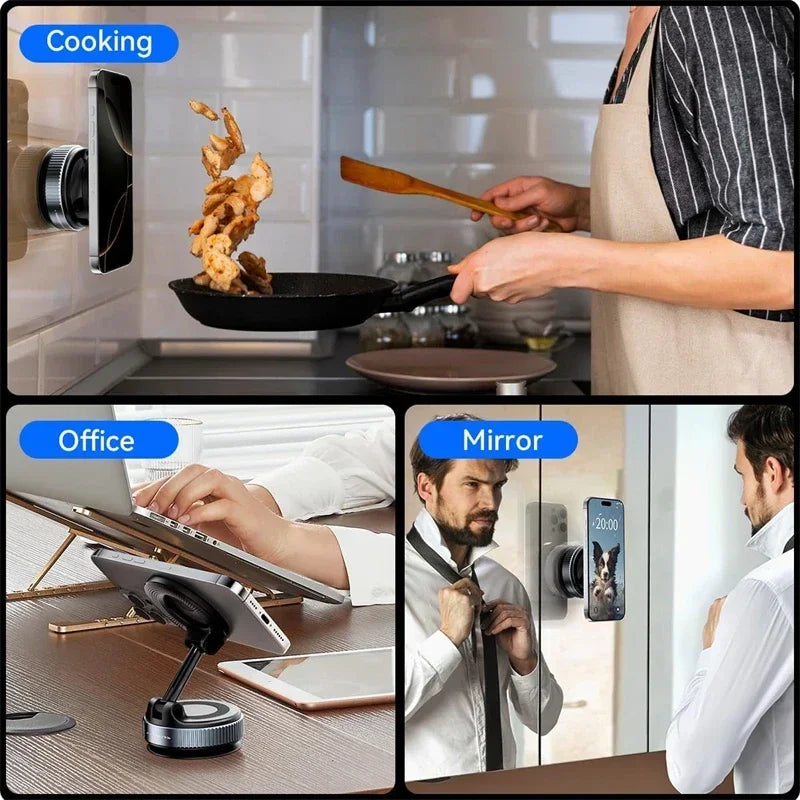 Support magnétique pour téléphone de voiture Ventouse mécanique Pivot 360° Adsorption magnétique Support universel de navigation